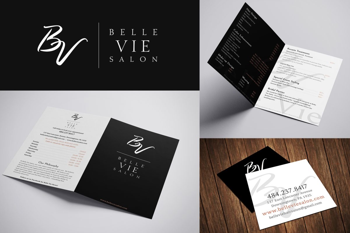 Business Cards and Brochure - Belle Vie Salon